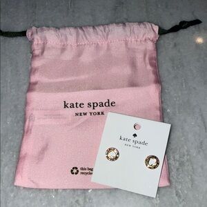 Kate Spade Gold and Pink Crystal Earrings